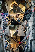 Multi-prism shopping center