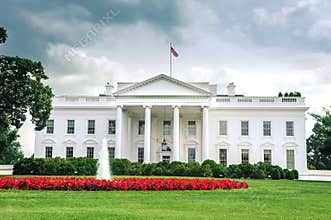 Washington D.C./Columbia/USA - 07.11.2013: Wide angle view at the White House, entry side,