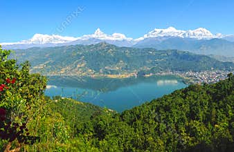 The Annapurna Range and Phewa Lake, Pokhara