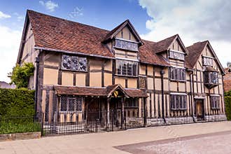 STRATFORD UPON AVON, UK. House a birthplace where playwright and poet William Shakespeare was born.