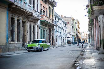 Old Cuban Car - Lime Green