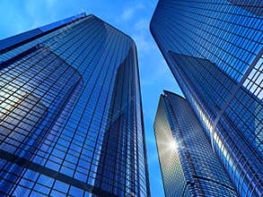 Modern business buildings