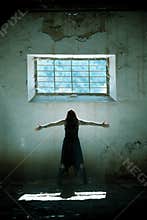 Arms raised gothic girl