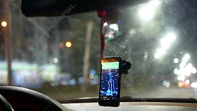 GPS driving car taxy