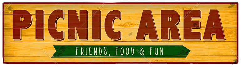 Picnic Area Sign Picnic Invitation Wood Vintage