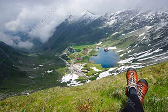 Panoramic view of Balea Lake