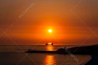 A fantastic sunset above the sea.