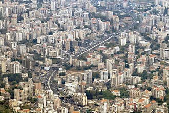 Overhead view of the Jounieh Beirut Highway in Lebanon