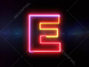 Letter E - colorful glowing outline