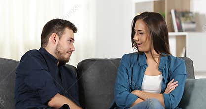 Couple reconciling after argument