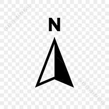 North arrow icon N direction vector point symbol
