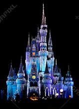 Disneyworld Magic Kingdom Castle Lights 2