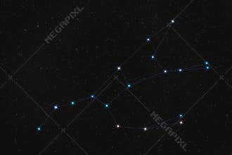 Ursa Major constellation, stars connected by lines