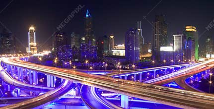 Shanghai downtown night