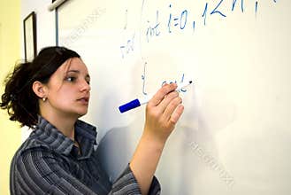 Teacher writing