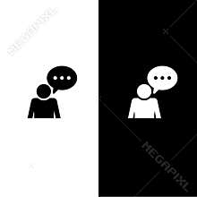 Comment conversation icon isolated on cyan blue round button abstract illustration