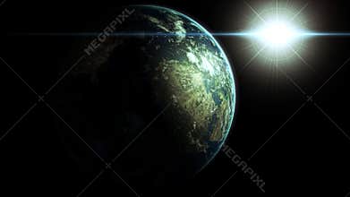 Earth with sun
