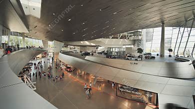 Munich, Germany - August 5, 2018: BMW-Museum and BMW Headquarters, Munich, Bavaria, Germany.