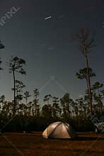 Star movements across night sky