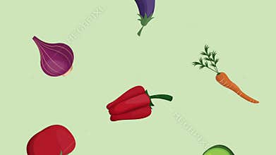 Organic vegetables background HD animation