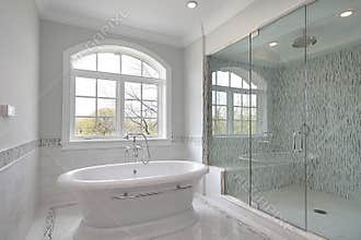 Master bath with large shower