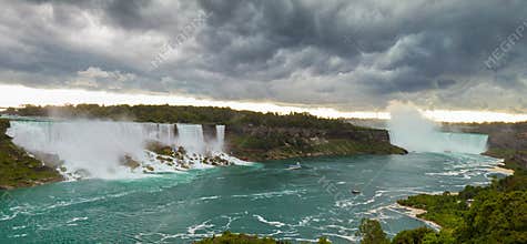 Heavy storm over Niagara falls