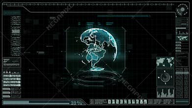 Hi-tech digital background interface head up display holographic information