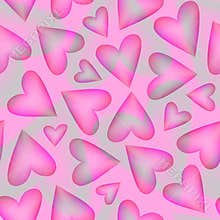 Romantic Seamless pattern with color transparent hearts.