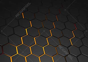 Glowing Hexagonal Background