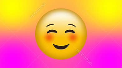 Blushing and smiling emoji