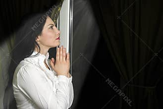 Woman prayer with faith