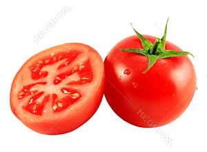 Tomato and tomato slice isolated