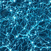 Seamless blue electric lightning pattern. Flash bolt storm texture. EPS 10
