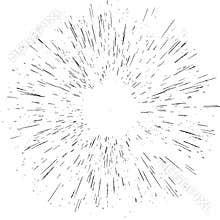 Radiating from the center burst light rays object element effect isolated. Abstract explosion or speed motion. EPS 10