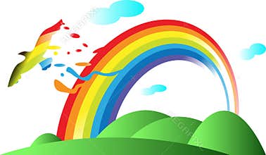Rainbow and bird