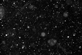 Snow Falling On Black Background