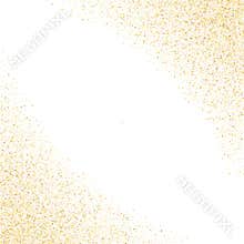 Gold sparkles glitter dust metallic confetti vector frame border background