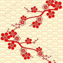 Asian pattern. Japanese, Chinese. Cherry blossom. Ornament. with oriental motifs. Vector