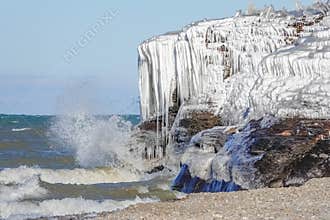 Icy Bluffs Along the Lake Erie Shoreline