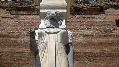 Egyptian Goddess Statue in Red Bazilica of Bergama in Turkey