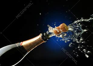 Champagne bottle ready for celebration