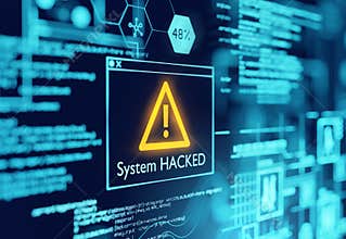 A Computer System Hacked Warning
