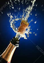 Champagne bottle ready for celebration