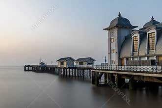 The victorian architecture of Penarth Pier, near Cardiff on the coast of south Wales.