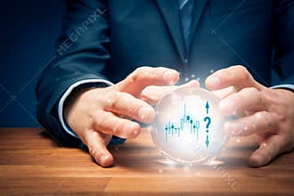 Investment prediction concept with crystal ball