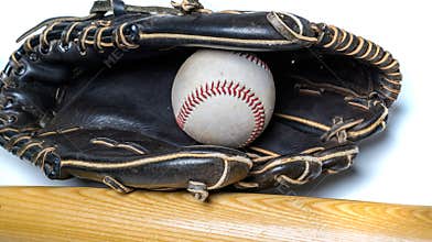 A group of Vintage Baseball equipment