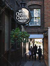 The sign of the Ye Olde Cheshire Cheese public house.