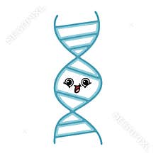 flat color retro cartoon DNA strand