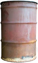 Old Rusty Oil Barrel Isolated 55 Gallon Drum Can