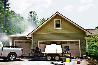 Pressure Washing a House